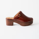 Abby Platform Clog Chocolate Crinkle Patent