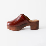 Abby Platform Clog Chocolate Crinkle Patent