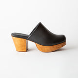Ava Platform Clog Black Nappa