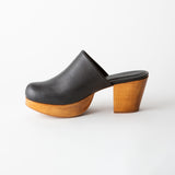 Ava Platform Clog Black Nappa