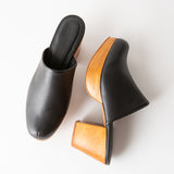 Ava Platform Clog Black Nappa