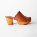 Ava Platform Clog Whiskey Nappa