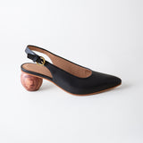 Canela Slingback Heel Coal Nappa