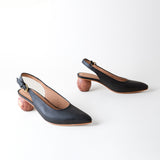 Canela Slingback Heel Coal Nappa