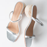 Chachi Heeled Sandal Silver Nappa