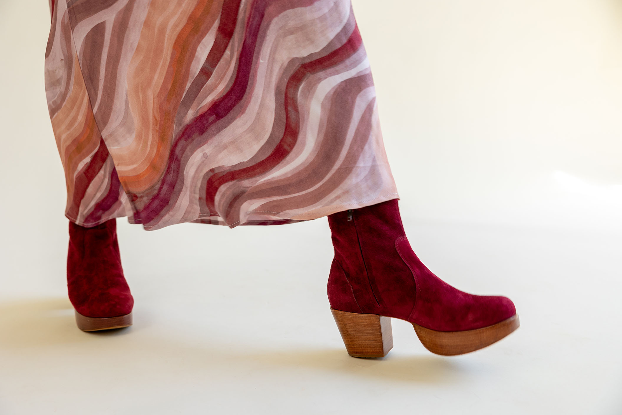 Forever Camille-86 Women's Chunky Heel Ankle Booties - Burgundy, Size 10, Lace-Up Design