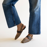 Farrah Slingback Chocolate Tweed Calf Hair