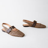 Farrah Slingback Chocolate Tweed Calf Hair