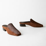 Felix Loafer Mule Chocolate Calf Hair