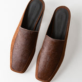 Felix Loafer Mule Chocolate Calf Hair