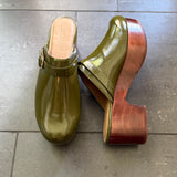Abby Olive Crinkle Patent