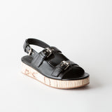 Leja Flatform Sandal Gloss Black Nappa