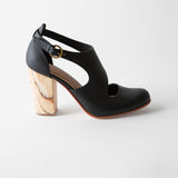 Luna Naya Block Heel Black Nappa