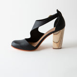 Luna Naya Block Heel Black Nappa