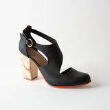 Luna Naya Block Heel Black Nappa