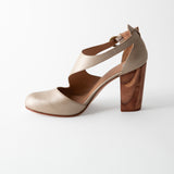 Luna Naya Block Heel Champagne Nappa