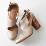 Luna Naya Block Heel Champagne Nappa