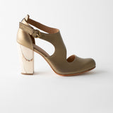 Luna Naya Block Heel Gold Nappa