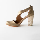 Luna Naya Block Heel Gold Nappa