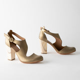 Luna Naya Block Heel Gold Nappa