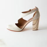 Luna Naya Block Heel Grained Ivory Nappa