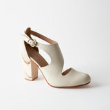 Luna Naya Block Heel Grained Ivory Nappa