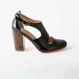 Luna Naya Block Heel Black Crinkle Patent