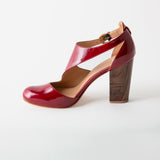 Luna Naya Block Heel Cherry Crinkle Patent