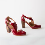 Luna Naya Block Heel Cherry Crinkle Patent