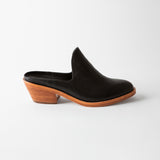 Michelle Heeled Mule Black Nappa