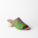 Colorful woven sandal on a white background