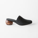 Mina Mule Coal Woven Nappa