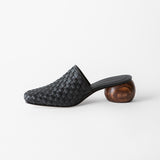 Mina Mule Coal Woven Nappa