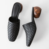 Mina Mule Coal Woven Nappa