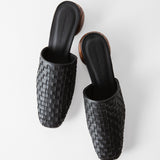 Mina Mule Coal Woven Nappa