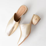 Mina Mule Gold Nappa