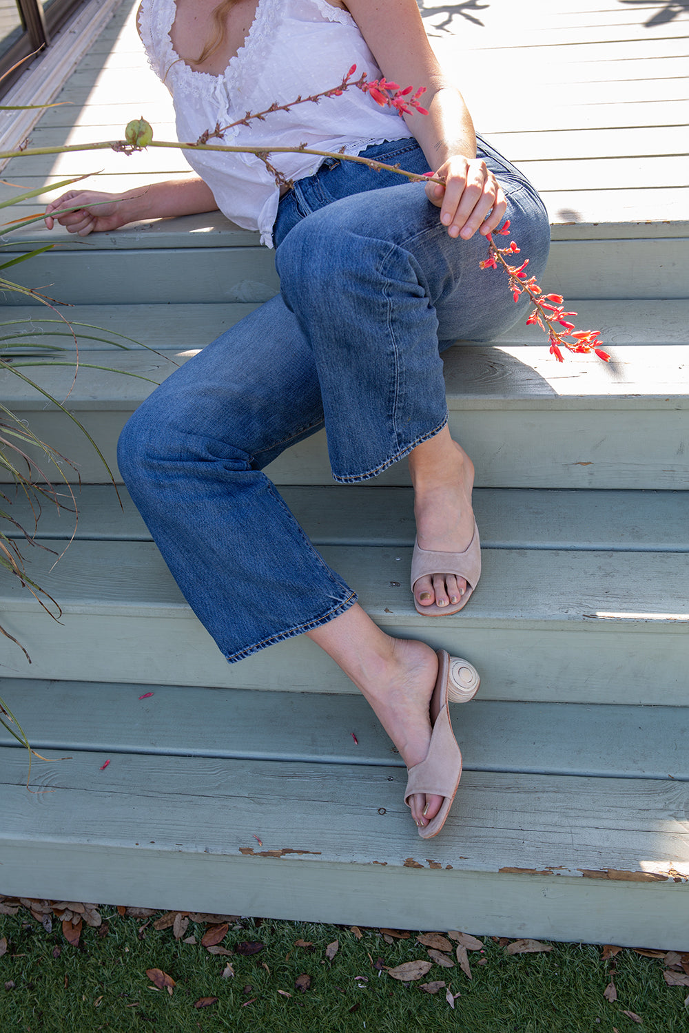 Heeled sandal in latte suede in austin, tx