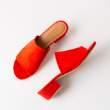 Rachel Sandal Heel Coral Suede