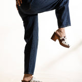 Sidney Platform Clog Splatter Print Calf Hair