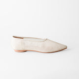 Zelda Pointed-Toe Flat Natural Jute