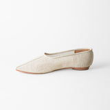 Zelda Pointed-Toe Flat Natural Jute