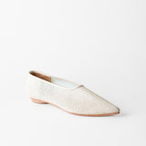 Zelda Pointed-Toe Flat Natural Jute
