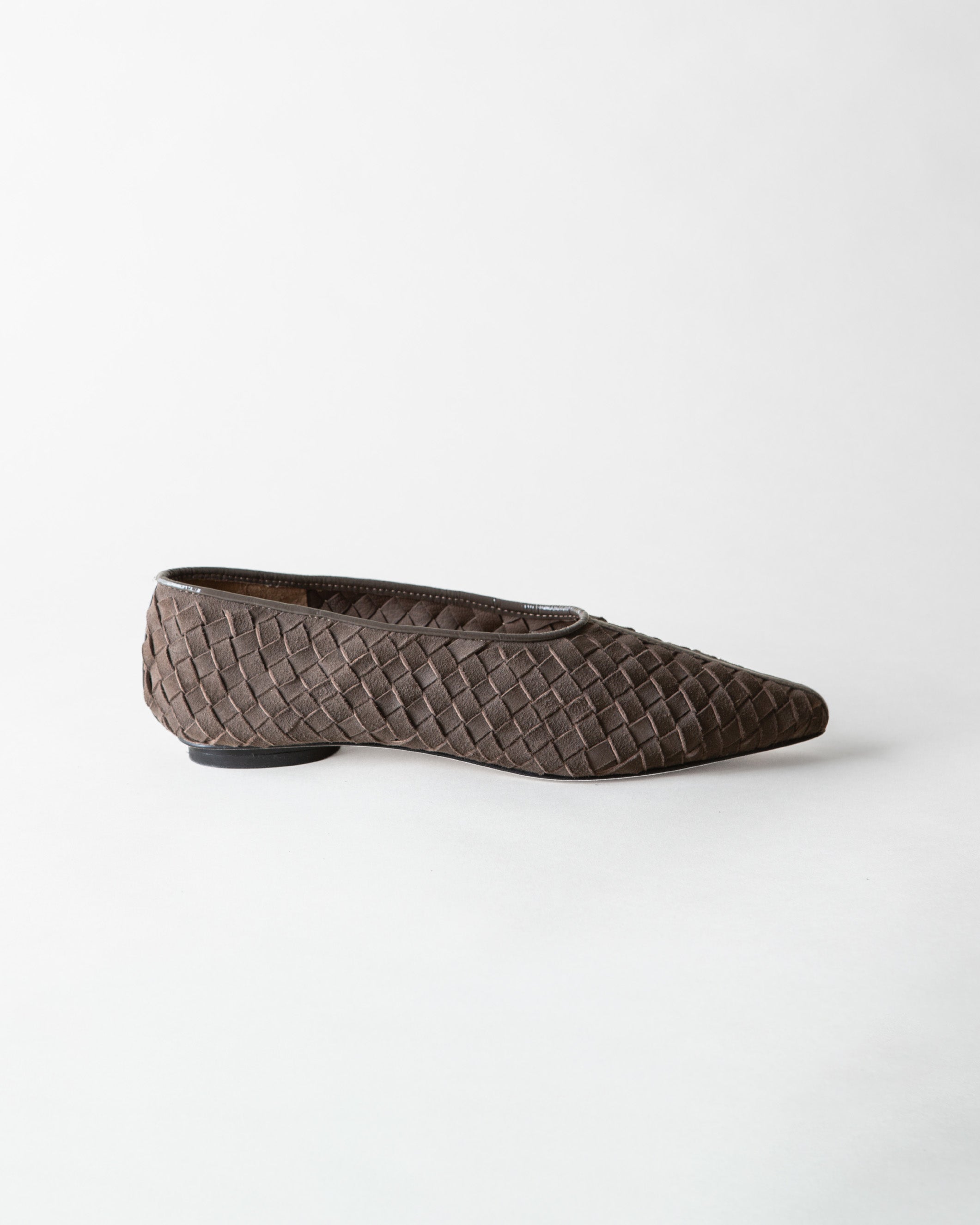 Zelda Ash Woven Suede